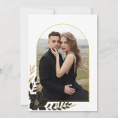 Moderne Zwart & Wit Bloemen minimale Elegante Foto Kaart (Achterkant)