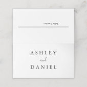 Moderne zwart-wit bloemenbruiloft minimalist P Plaatskaartje (Buitenkant ongevouwen)