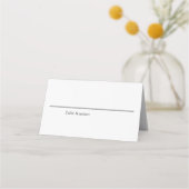 Moderne zwart-wit bloemenbruiloft minimalist P Plaatskaartje (Achterkant)