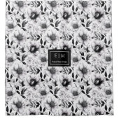 Moderne zwart-wit bloemengordijn voor badkamer douchegordijn (Voorkant)