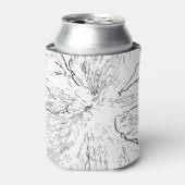 Moderne zwart-wit bloemrijke lijnkunst Can Cooler (Blikje Voorkant)
