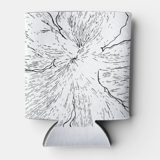 Moderne zwart-wit bloemrijke lijnkunst Can Cooler (Voorkant)