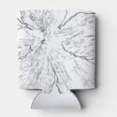 Moderne zwart-wit bloemrijke lijnkunst Can Cooler (Achterkant)