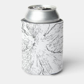 Moderne zwart-wit bloemrijke lijnkunst Can Cooler (Blikje Achterkant)