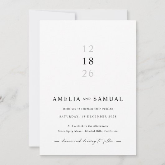 Moderne Zwart-wit Boho Fotobruiloft Kaart (Achterkant)