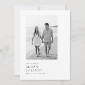 Moderne Zwart-Wit Boho QR Code Foto Bruiloft Kaart (Voorkant)