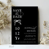 Moderne zwart-wit boog foto monogram bruiloft save the date