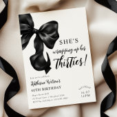 Moderne Zwart & Wit Bow 40e verjaardag Kaart