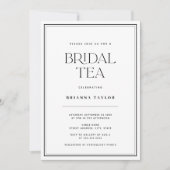 Moderne Zwart & Wit Bruidsthee Kaart (Voorkant)