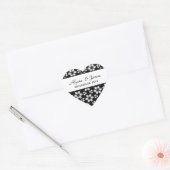 Moderne zwart-wit bruiloft bruid bruidegom ST003 Hart Sticker (Envelop)