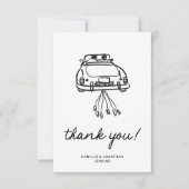 Moderne zwart-wit bruiloft dank u kaart (Voorkant)