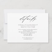 Moderne zwart-wit bruiloft details behuizing kaart (Voorkant)