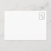 Moderne zwart-wit bruiloft details informatiekaartje (Achterkant)