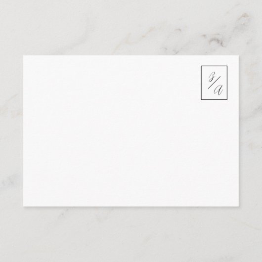 Moderne zwart-wit bruiloft details informatiekaartje (Achterkant)