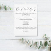 Moderne Zwart-wit bruiloft Details Kaart