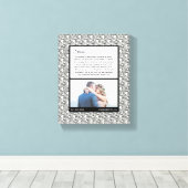 Moderne zwart-wit bruiloft foto Huwelijk gelofte Canvas Afdruk (Insitu (Houten vloer))