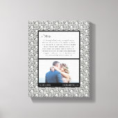 Moderne zwart-wit bruiloft foto Huwelijk gelofte Canvas Afdruk (Voorkant)