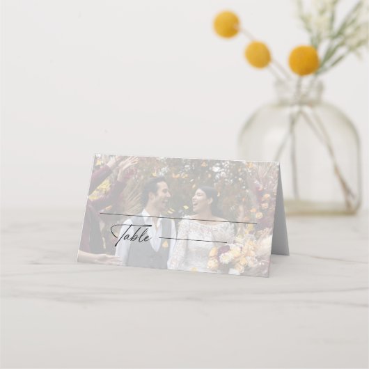 Moderne zwart-wit bruiloft foto plaatskaartje (Voorkant)