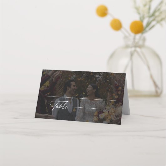 Moderne zwart-wit bruiloft foto plaatskaartje (Voorkant)