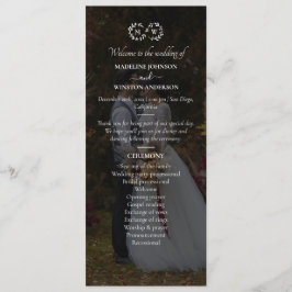 Moderne zwart-wit bruiloft foto programmakaart