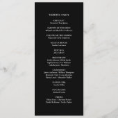 Moderne zwart-wit bruiloft foto programmakaart (Achterkant)