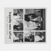 Moderne zwart-wit bruiloft fotocollage fleece deken (Voorkant (Horizontaal))