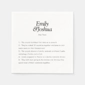 Moderne Zwart & Wit bruiloft Leuke Feiten Servet (Voorkant)