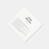 Moderne Zwart & Wit bruiloft Leuke Feiten Servet (Hoek)