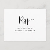 Moderne zwart-wit bruiloft | Maaltijdkeuze RSVP Briefkaart (Voorkant)