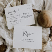 Moderne zwart-wit bruiloft | Maaltijdkeuze RSVP Briefkaart