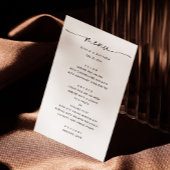 Moderne zwart-wit bruiloft | minimalistisch script menu