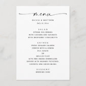 Moderne zwart-wit bruiloft | minimalistisch script menu (Voorkant)