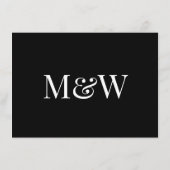 Moderne zwart-wit bruiloft receptie informatiekaartje (Achterkant)