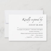 Moderne Zwart & Wit Bruiloft RSVP Kaarten Kaartje (Voorkant)