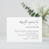 Moderne Zwart & Wit Bruiloft RSVP Kaarten Kaartje (Staand voorkant)