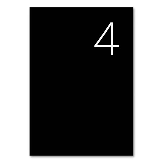 Moderne zwart-wit bruiloft tafel nummers kaart (Achterkant)