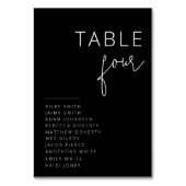 Moderne zwart-wit bruiloft tafel nummers kaart (Voorkant)