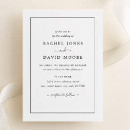 Moderne zwart-wit bruiloft uitnodiging