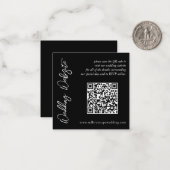 Moderne zwart-wit bruiloft website bijlage notitiekaartje (Voorkant / Achterkant in situ)