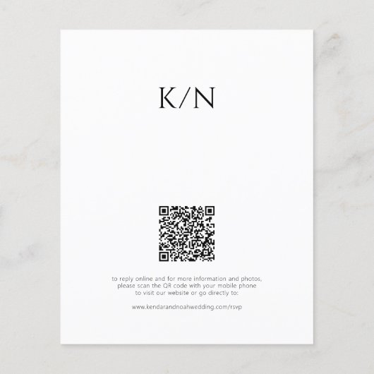 Moderne zwart-wit budget bruiloft uitnodiging (Achterkant)