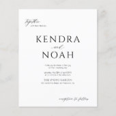 Moderne zwart-wit budget bruiloft uitnodiging (Voorkant)