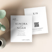 Moderne zwart-wit budget bruiloft uitnodiging