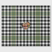 Moderne Zwart-Wit Buffalo Plaid Kerstfoto Cadeaupapier (Vlak)