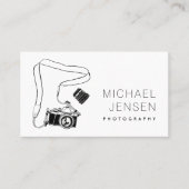 Moderne zwart-wit camera fotograaf visitekaartje (Voorkant)