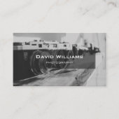 Moderne zwart-wit camera fotograaf visitekaartje (Voorkant)