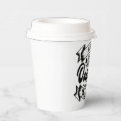 Moderne Zwart & Wit Camping Liefhebbers Papieren Bekers (Rechts)
