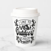 Moderne Zwart & Wit Camping Liefhebbers Papieren Bekers (Voorkant)