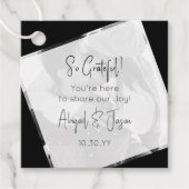 Moderne zwart-wit Casual bruiloft Bedankjes Labels (Voorkant)