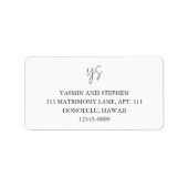 Moderne Zwart-Wit Chic Bruiloft Etiket (Voorkant)