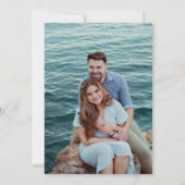 Moderne zwart-wit chic huwelijksfeest save the date (Achterkant)